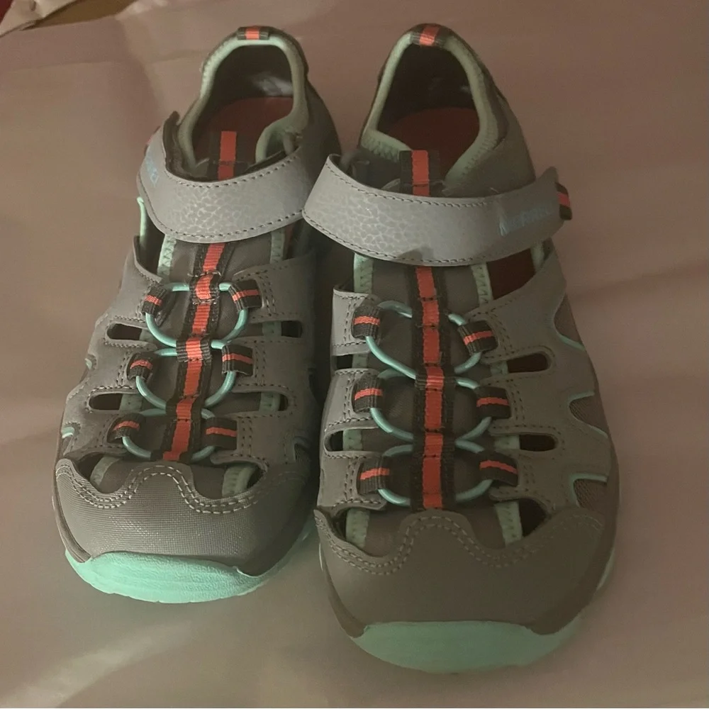 NEW Merrell Big Kid's Hydro H2O Hiker Sandal in Grey/Turquoise MY57961 Size 5M
